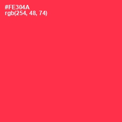 #FE304A - Radical Red Color Image