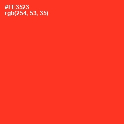 #FE3523 - Red Orange Color Image