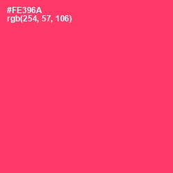 #FE396A - Radical Red Color Image