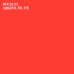 #FE3C33 - Red Orange Color Image