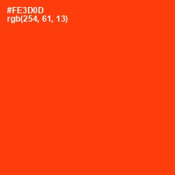 #FE3D0D - Scarlet Color Image