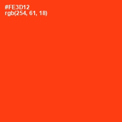 #FE3D12 - Scarlet Color Image