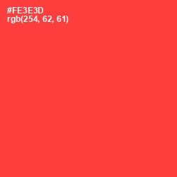 #FE3E3D - Red Orange Color Image