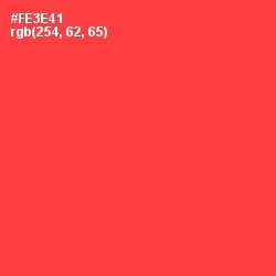 #FE3E41 - Radical Red Color Image