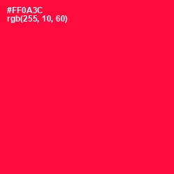 #FF0A3C - Torch Red Color Image