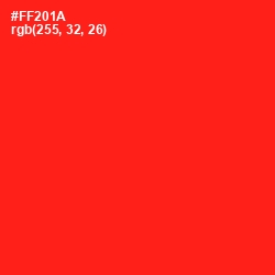 #FF201A - Scarlet Color Image