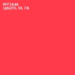 #FF3A4A - Radical Red Color Image