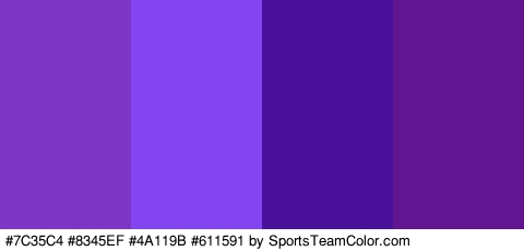 #7C35C4 #8345EF #4A119B #611591 Colors