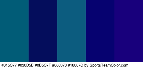 #015C77 #030D5B #0B5C7F #060370 #18007C Colors