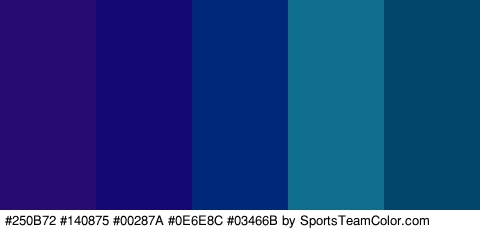 #250B72 #140875 #00287A #0E6E8C #03466B Colors