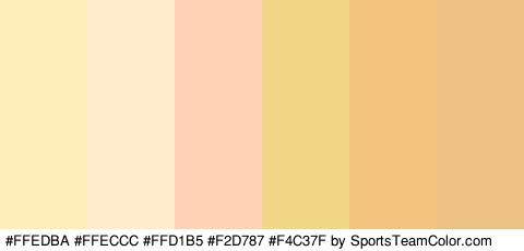 #FFEDBA #FFECCC #FFD1B5 #F2D787 #F4C37F #EDC184 Colors