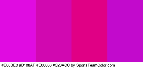 #E00BE0 #D108AF #E00086 #C20ACC Colors