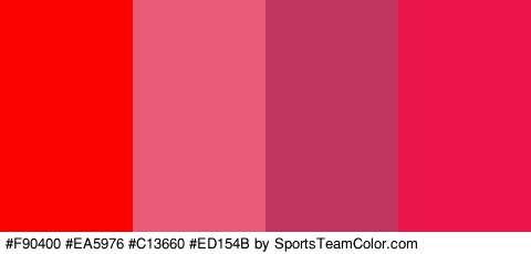 #F90400 #EA5976 #C13660 #ED154B Colors