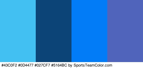 #43C0F2 #0D4477 #027CF7 #5164BC Colors