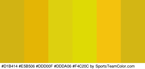 #D1B414 #E5B506 #DDD00F #DDDA06 #F4C20C #D3B613 Colors