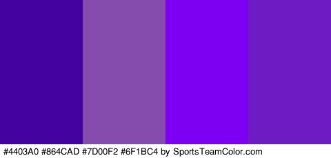 #4403A0 #864CAD #7D00F2 #6F1BC4 Colors