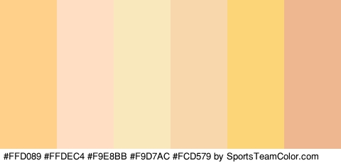 #FFD089 #FFDEC4 #F9E8BB #F9D7AC #FCD579 #EFB78F Colors