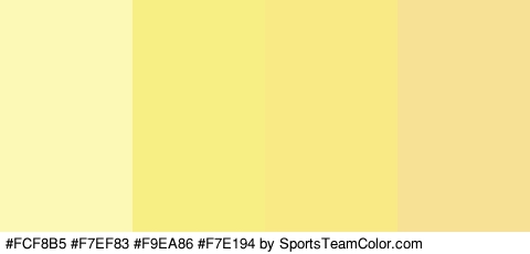 #FCF8B5 #F7EF83 #F9EA86 #F7E194 Colors