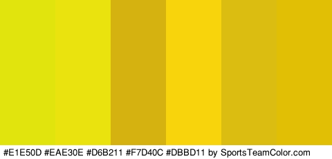 #E1E50D #EAE30E #D6B211 #F7D40C #DBBD11 #E0BF04 Colors