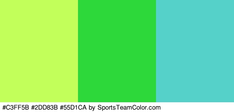 #C3FF5B #2DD83B #55D1CA Colors