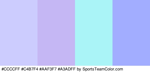 #CCCCFF #C4B7F4 #AAF3F7 #A3ADFF Colors