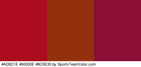 #AD0C1E #93300E #8C0E35 Colors