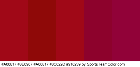 #A00817 #8E0907 #A00817 #8C022C #910239 Colors