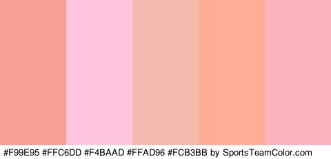 #F99E95 #FFC6DD #F4BAAD #FFAD96 #FCB3BB Colors