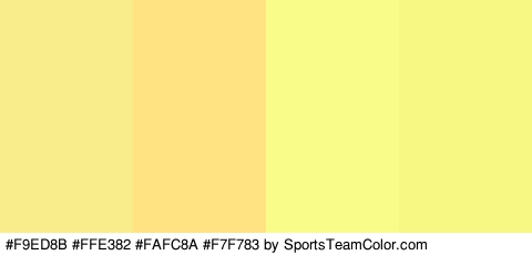 #F9ED8B #FFE382 #FAFC8A #F7F783 Colors