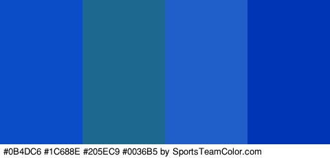 #0B4DC6 #1C688E #205EC9 #0036B5 Colors