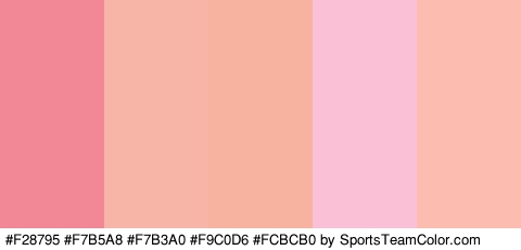 #F28795 #F7B5A8 #F7B3A0 #F9C0D6 #FCBCB0 Colors