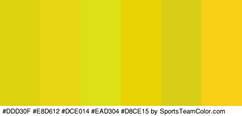 #DDD30F #E8D612 #DCE014 #EAD304 #D8CE15 #F9D016 Colors