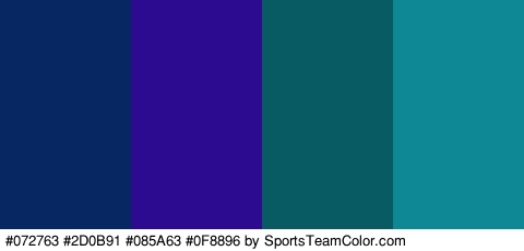 #072763 #2D0B91 #085A63 #0F8896 Colors