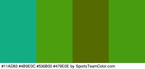 #11AD83 #4B9E0C #536B00 #479E0E Colors