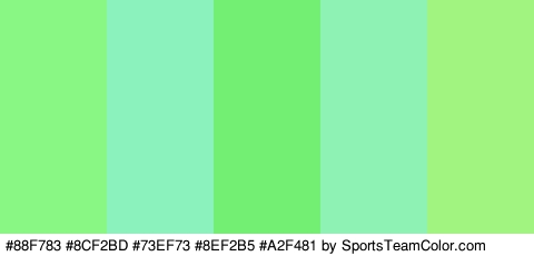 #88F783 #8CF2BD #73EF73 #8EF2B5 #A2F481 Colors