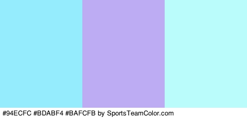 #94ECFC #BDABF4 #BAFCFB Colors