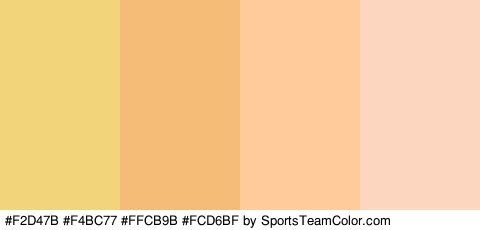 #F2D47B #F4BC77 #FFCB9B #FCD6BF Colors