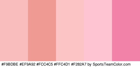 #F9BDBE #EF9A92 #FCC4C5 #FFC4D1 #F282A7 Colors