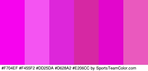 #F704EF #F455F2 #DD25DA #D628A2 #E206CC #EA59BE Colors