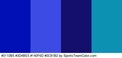 #0110B5 #3D4BE5 #140F6D #0C91B2 Colors