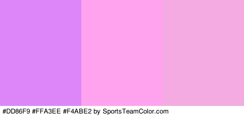 #DD86F9 #FFA3EE #F4ABE2 Colors