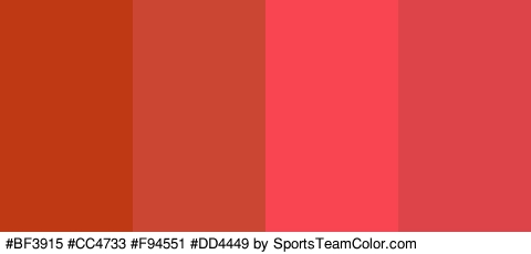 #BF3915 #CC4733 #F94551 #DD4449 Colors