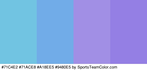 #71C4E2 #71ACE8 #A18EE5 #9480E5 Colors