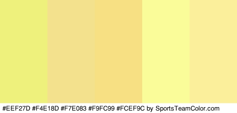 #EEF27D #F4E18D #F7E083 #F9FC99 #FCEF9C Colors