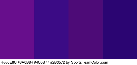 #660E8C #3A0B84 #4C0B77 #2B0572 Colors