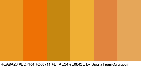 #EA9A23 #ED7104 #C68711 #EFAE34 #E0843E #E5A659 Colors