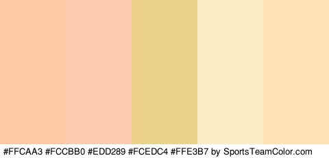 #FFCAA3 #FCCBB0 #EDD289 #FCEDC4 #FFE3B7 Colors