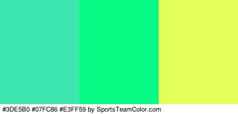 #3DE5B0 #07FC86 #E3FF59 Colors