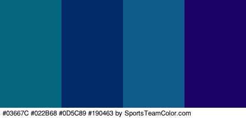 #03667C #022B68 #0D5C89 #190463 Colors