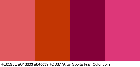 #E0595E #C13603 #840039 #DD377A Colors